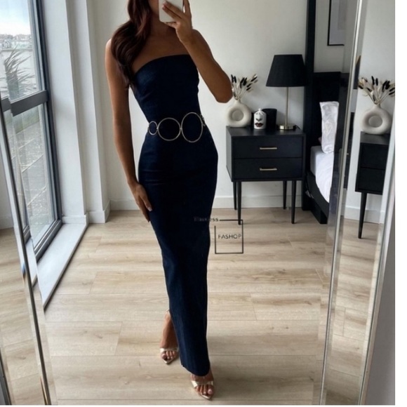 NWT Zara dark denim midi dress - Picture 3 of 7